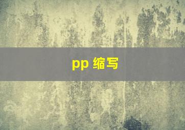 pp 缩写